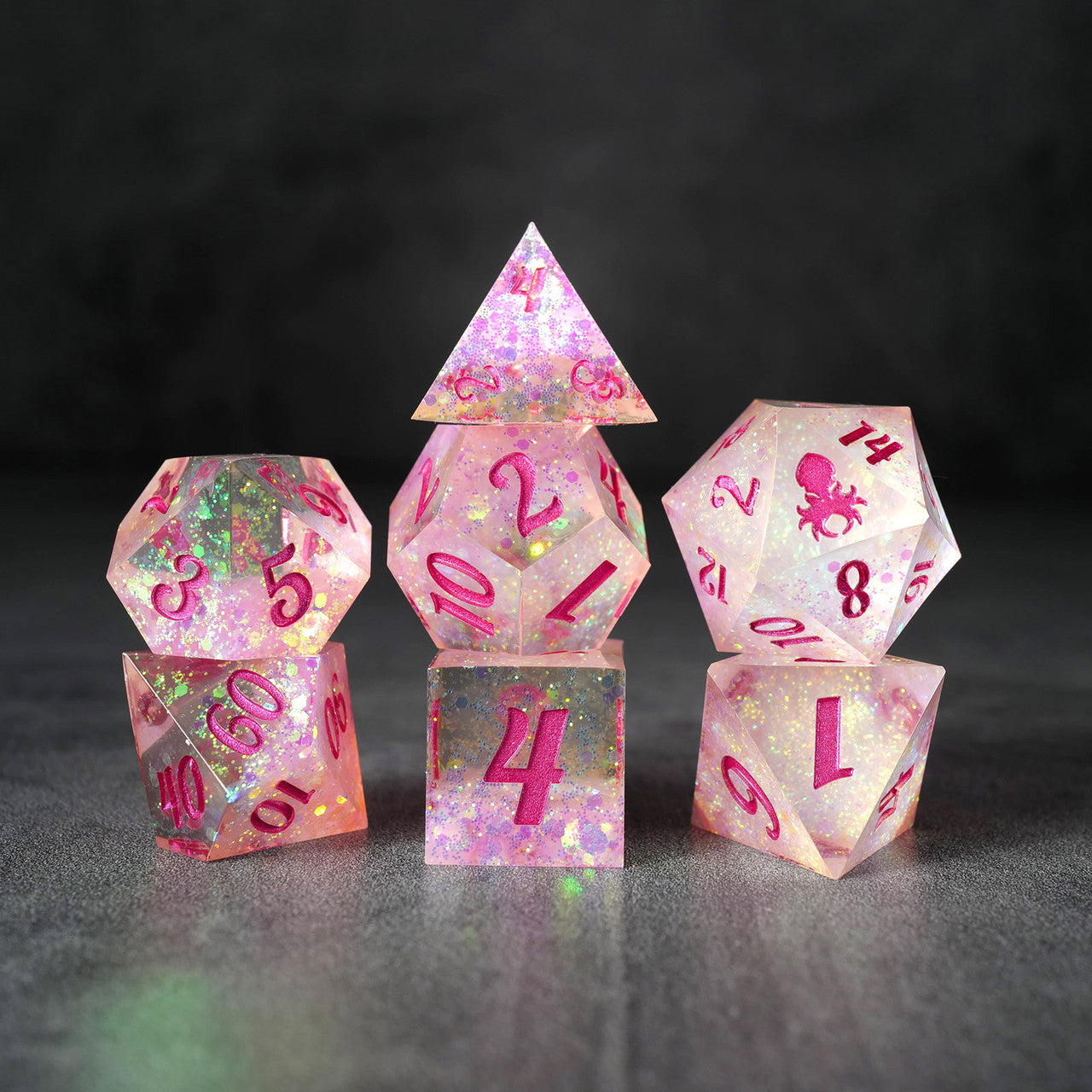 Kraken Lux Production Sample #15 7pc Sharp Edge Dice Set